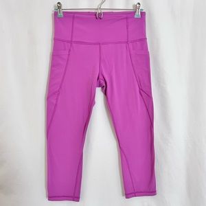 Athleta capri legging, size medium, purple/pink